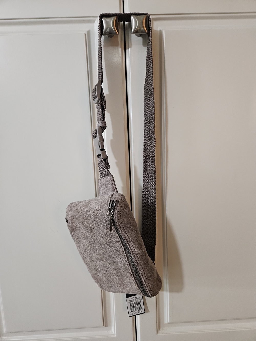 NWT the sak Caraway Gray Taupe Suede Leather Crossbody Sling Belt Bag Fanny Pack - Picture 2 of 7